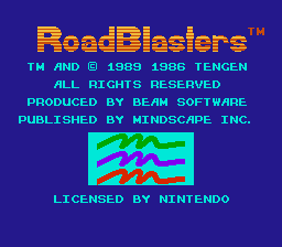 RoadBlasters title screen for NES
